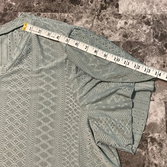 Shein Plus Eyelet Embroidery Petal Sleeve Top - Size 4XL - Picture 8 of 12